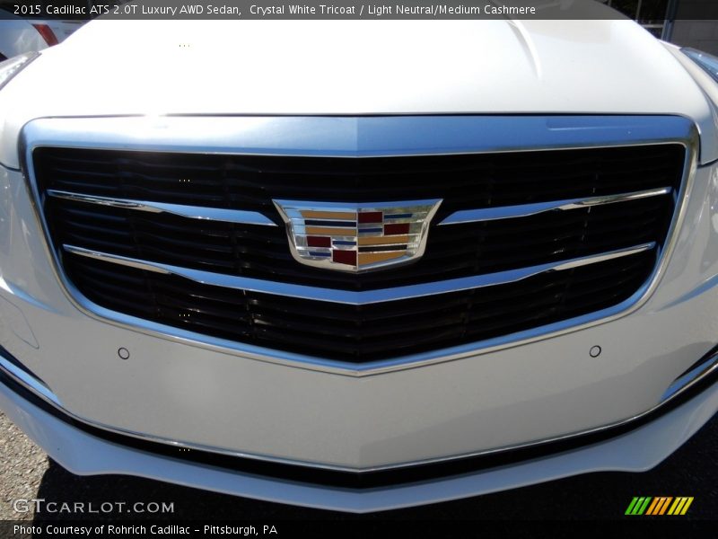 Crystal White Tricoat / Light Neutral/Medium Cashmere 2015 Cadillac ATS 2.0T Luxury AWD Sedan