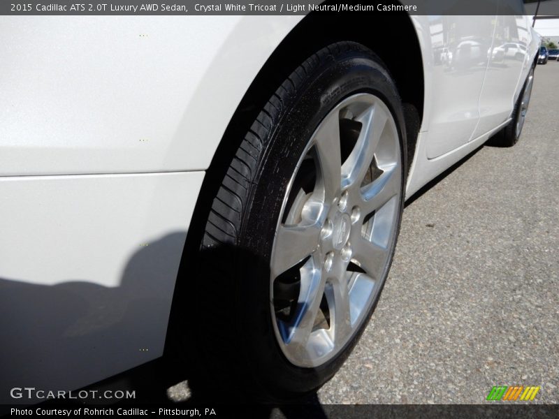 Crystal White Tricoat / Light Neutral/Medium Cashmere 2015 Cadillac ATS 2.0T Luxury AWD Sedan