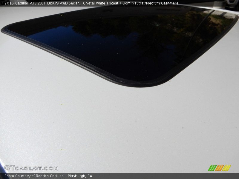 Crystal White Tricoat / Light Neutral/Medium Cashmere 2015 Cadillac ATS 2.0T Luxury AWD Sedan