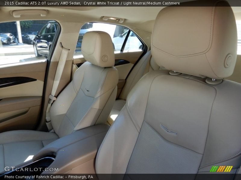 Crystal White Tricoat / Light Neutral/Medium Cashmere 2015 Cadillac ATS 2.0T Luxury AWD Sedan