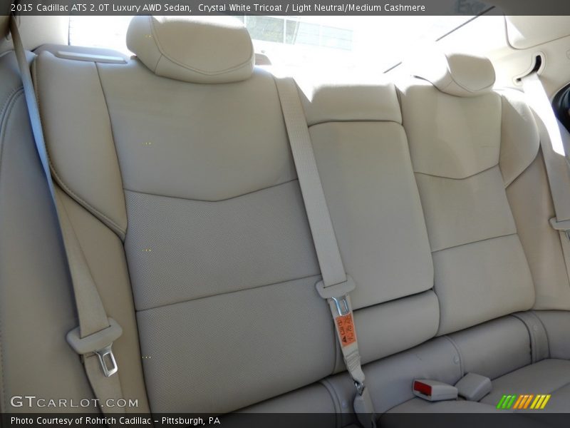 Crystal White Tricoat / Light Neutral/Medium Cashmere 2015 Cadillac ATS 2.0T Luxury AWD Sedan