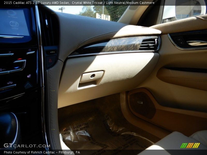Crystal White Tricoat / Light Neutral/Medium Cashmere 2015 Cadillac ATS 2.0T Luxury AWD Sedan