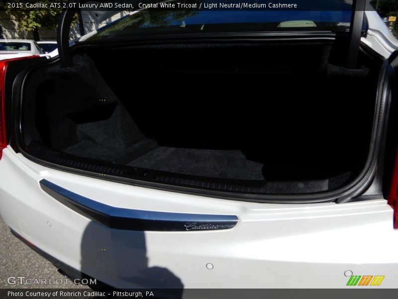Crystal White Tricoat / Light Neutral/Medium Cashmere 2015 Cadillac ATS 2.0T Luxury AWD Sedan