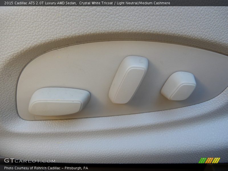 Crystal White Tricoat / Light Neutral/Medium Cashmere 2015 Cadillac ATS 2.0T Luxury AWD Sedan
