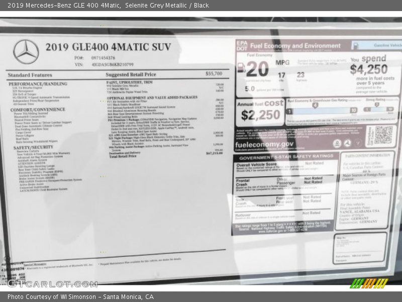 Selenite Grey Metallic / Black 2019 Mercedes-Benz GLE 400 4Matic