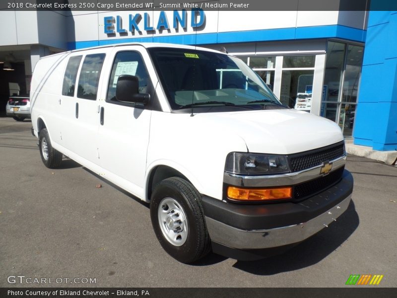 Summit White / Medium Pewter 2018 Chevrolet Express 2500 Cargo Extended WT