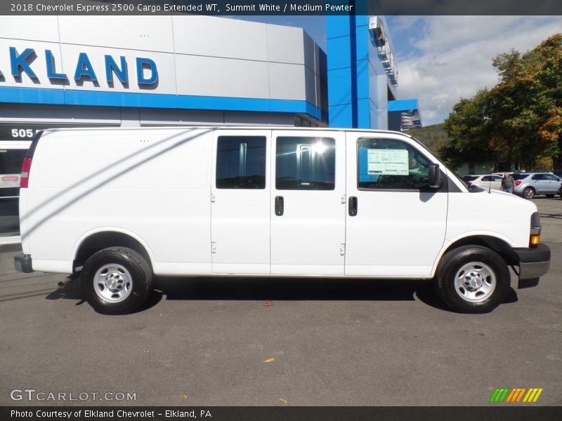 Summit White / Medium Pewter 2018 Chevrolet Express 2500 Cargo Extended WT