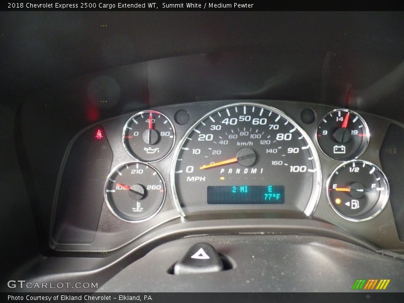 Summit White / Medium Pewter 2018 Chevrolet Express 2500 Cargo Extended WT
