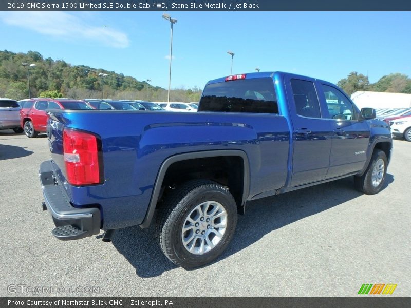 Stone Blue Metallic / Jet Black 2019 GMC Sierra 1500 Limited SLE Double Cab 4WD