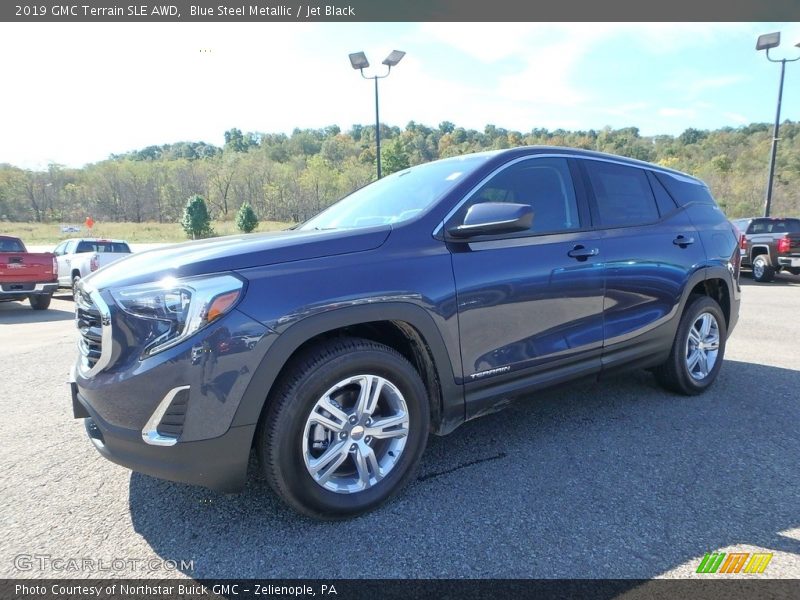 Blue Steel Metallic / Jet Black 2019 GMC Terrain SLE AWD