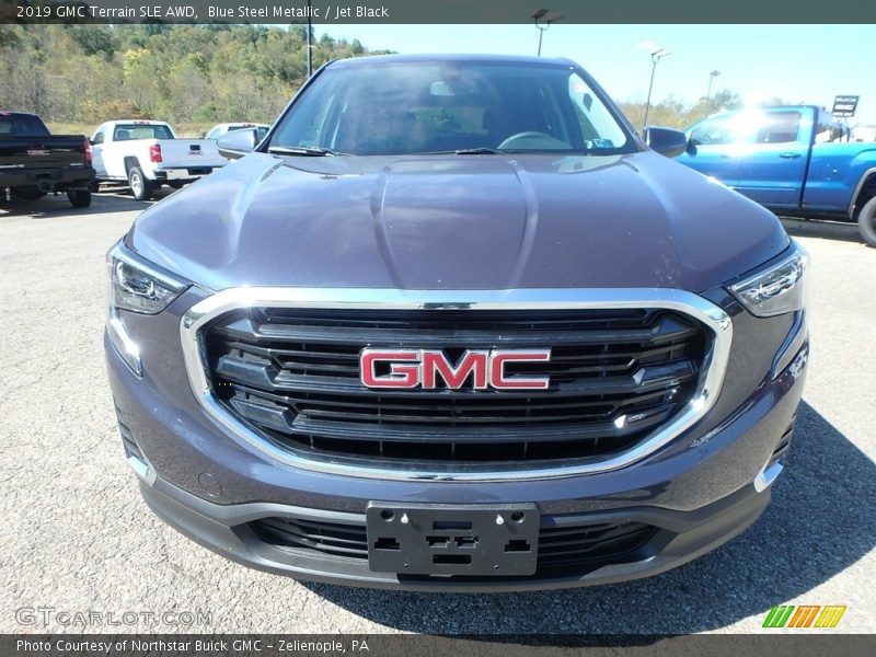 Blue Steel Metallic / Jet Black 2019 GMC Terrain SLE AWD
