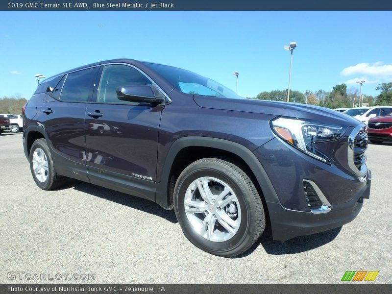 Blue Steel Metallic / Jet Black 2019 GMC Terrain SLE AWD