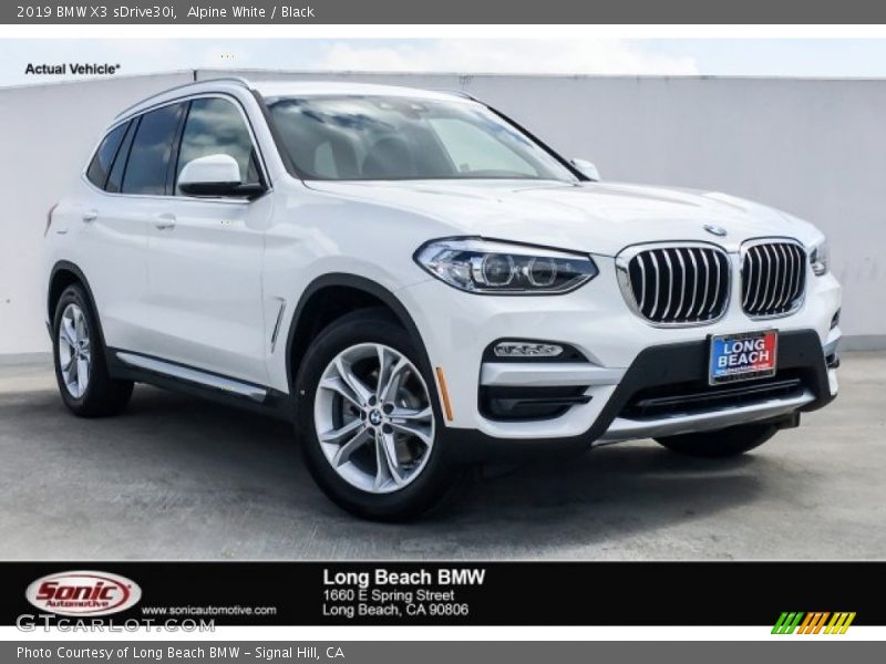 Alpine White / Black 2019 BMW X3 sDrive30i