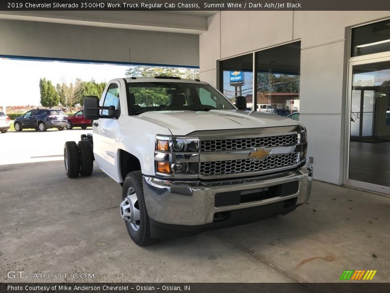 Front 3/4 View of 2019 Silverado 3500HD Work Truck Regular Cab Chassis