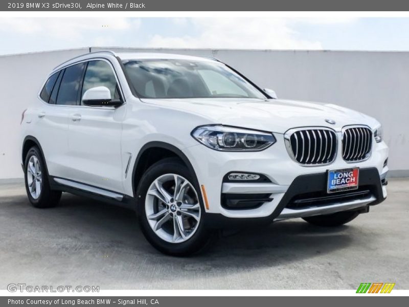Alpine White / Black 2019 BMW X3 sDrive30i
