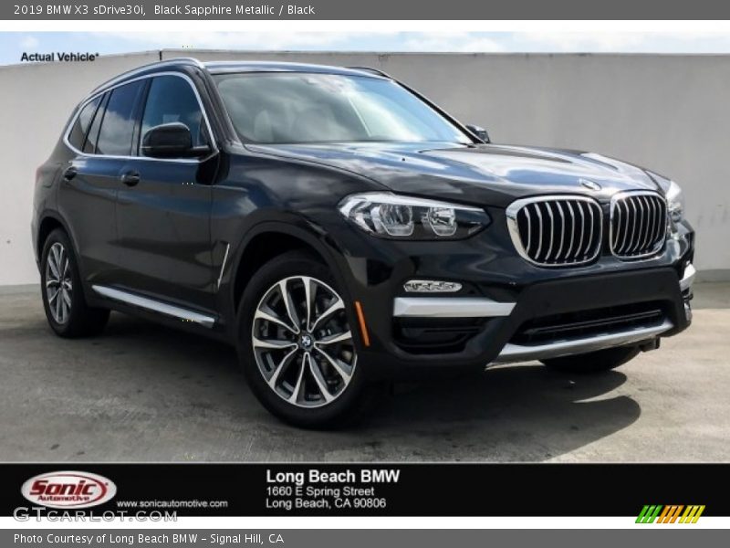 Black Sapphire Metallic / Black 2019 BMW X3 sDrive30i