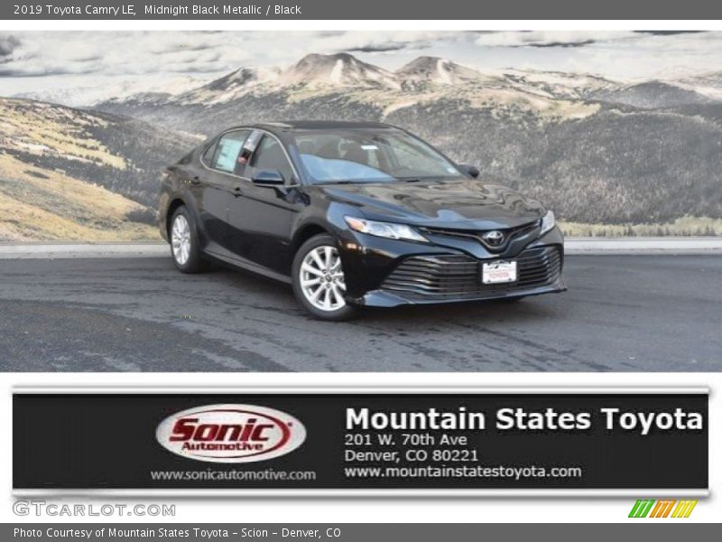 Midnight Black Metallic / Black 2019 Toyota Camry LE