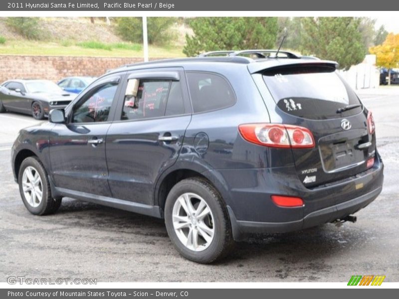 Pacific Blue Pearl / Beige 2011 Hyundai Santa Fe Limited