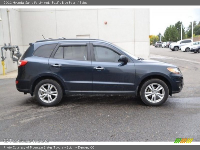 Pacific Blue Pearl / Beige 2011 Hyundai Santa Fe Limited