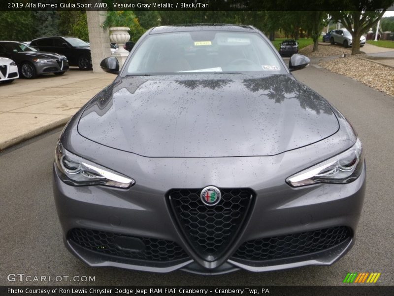 Vesuvio Gray Metallic / Black/Tan 2019 Alfa Romeo Giulia Sport AWD