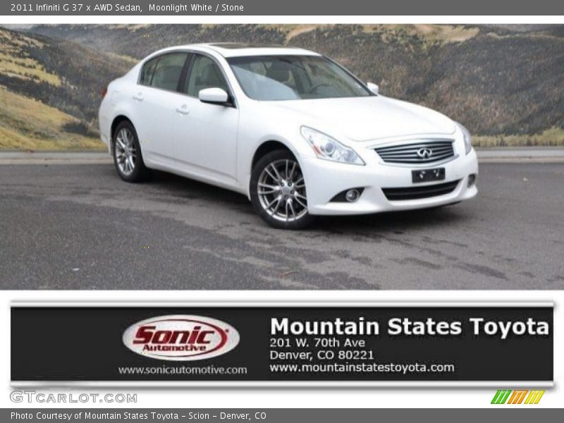 Moonlight White / Stone 2011 Infiniti G 37 x AWD Sedan