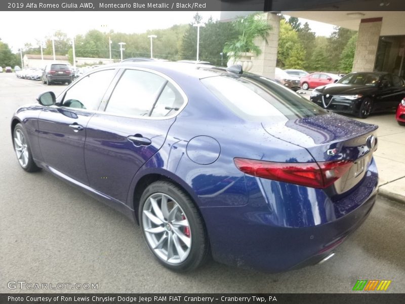 Montecarlo Blue Metallic / Black/Red 2019 Alfa Romeo Giulia AWD