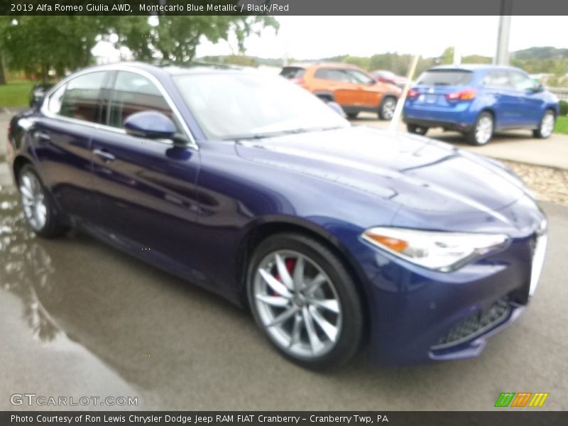 Montecarlo Blue Metallic / Black/Red 2019 Alfa Romeo Giulia AWD