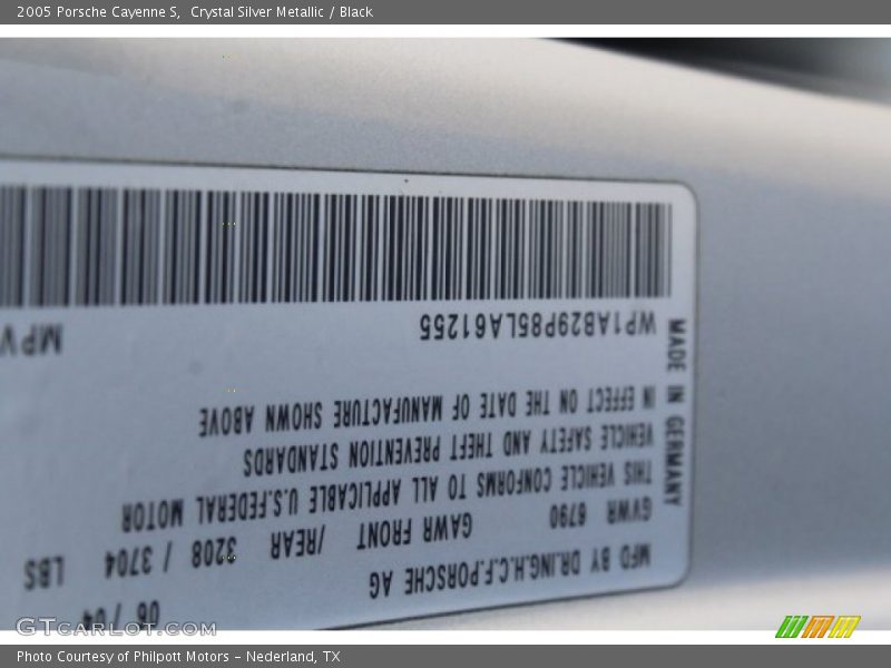 Crystal Silver Metallic / Black 2005 Porsche Cayenne S