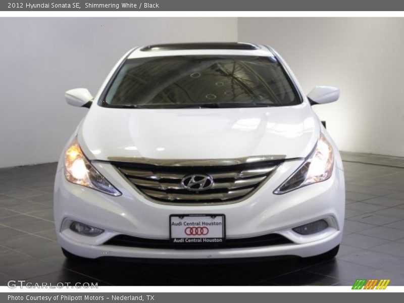 Shimmering White / Black 2012 Hyundai Sonata SE