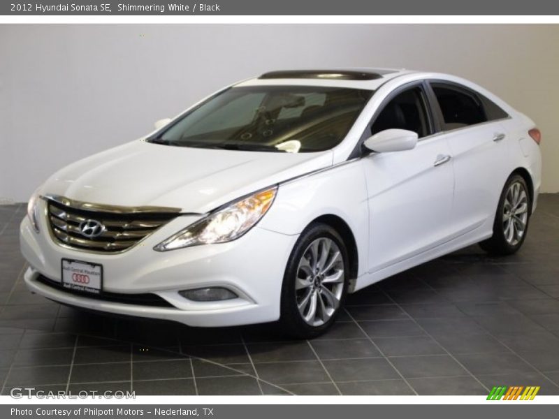 Shimmering White / Black 2012 Hyundai Sonata SE