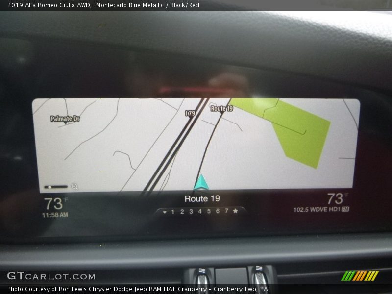 Navigation of 2019 Giulia AWD