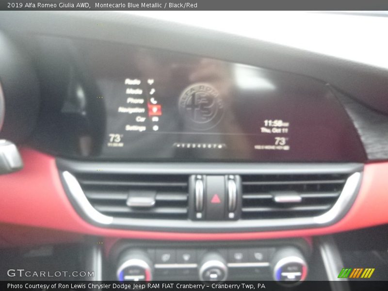 Montecarlo Blue Metallic / Black/Red 2019 Alfa Romeo Giulia AWD