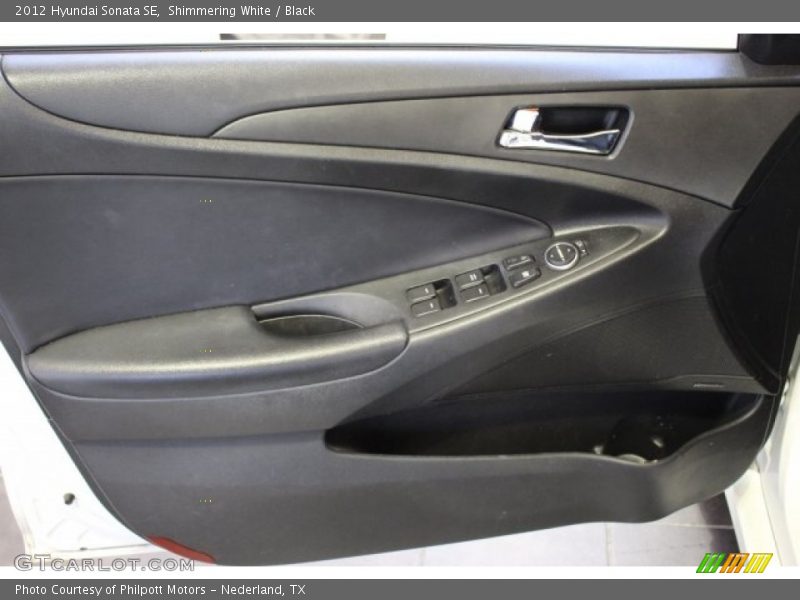 Shimmering White / Black 2012 Hyundai Sonata SE