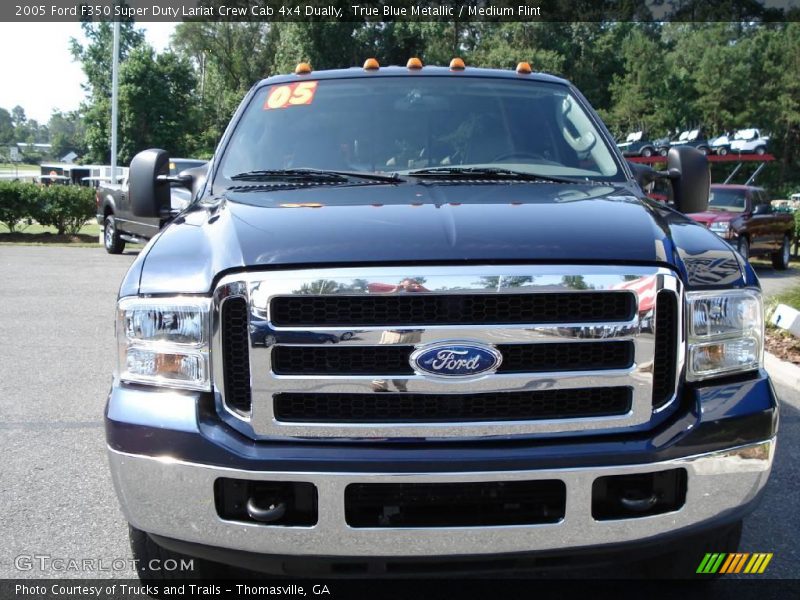 True Blue Metallic / Medium Flint 2005 Ford F350 Super Duty Lariat Crew Cab 4x4 Dually