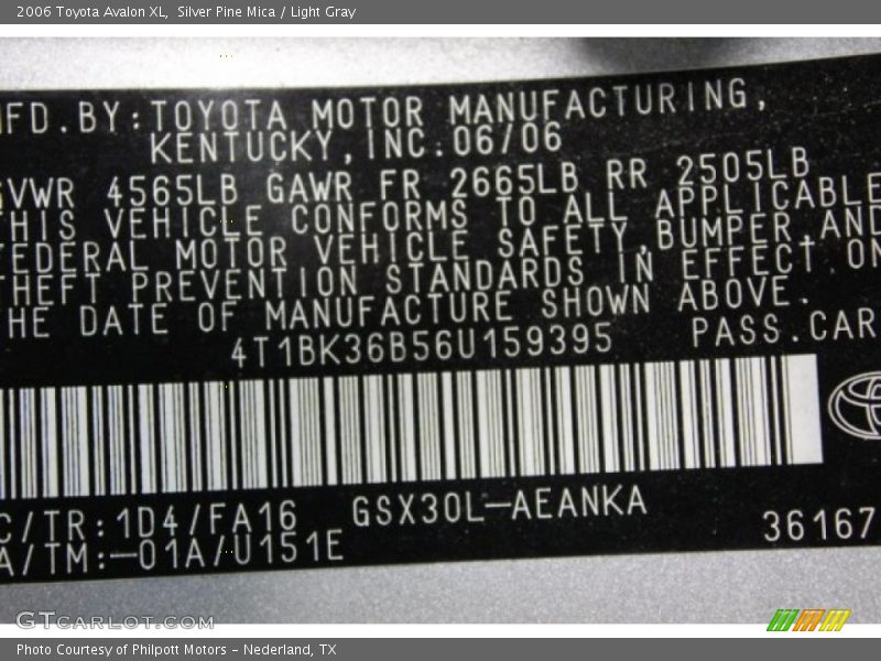 Silver Pine Mica / Light Gray 2006 Toyota Avalon XL