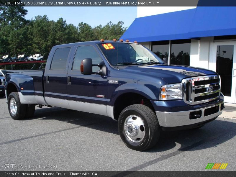 True Blue Metallic / Medium Flint 2005 Ford F350 Super Duty Lariat Crew Cab 4x4 Dually