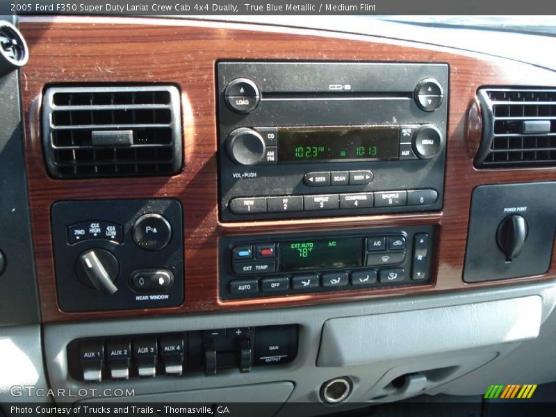 True Blue Metallic / Medium Flint 2005 Ford F350 Super Duty Lariat Crew Cab 4x4 Dually