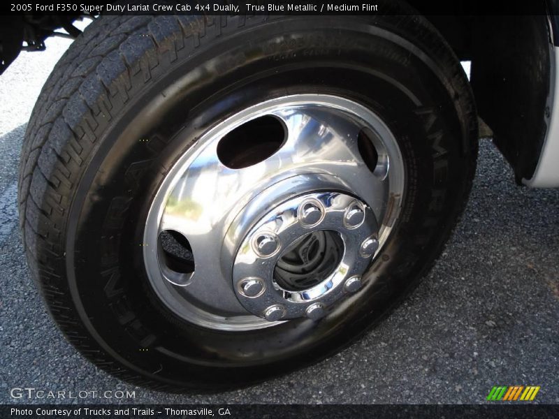 True Blue Metallic / Medium Flint 2005 Ford F350 Super Duty Lariat Crew Cab 4x4 Dually