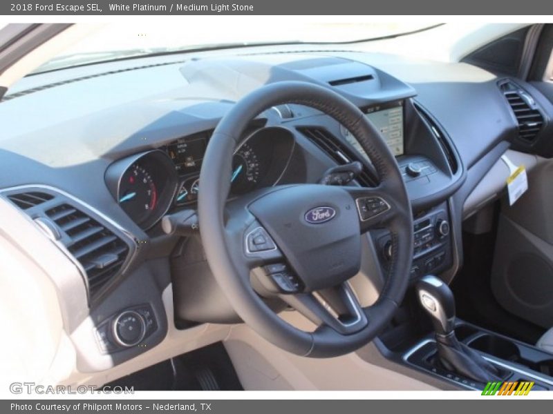 White Platinum / Medium Light Stone 2018 Ford Escape SEL