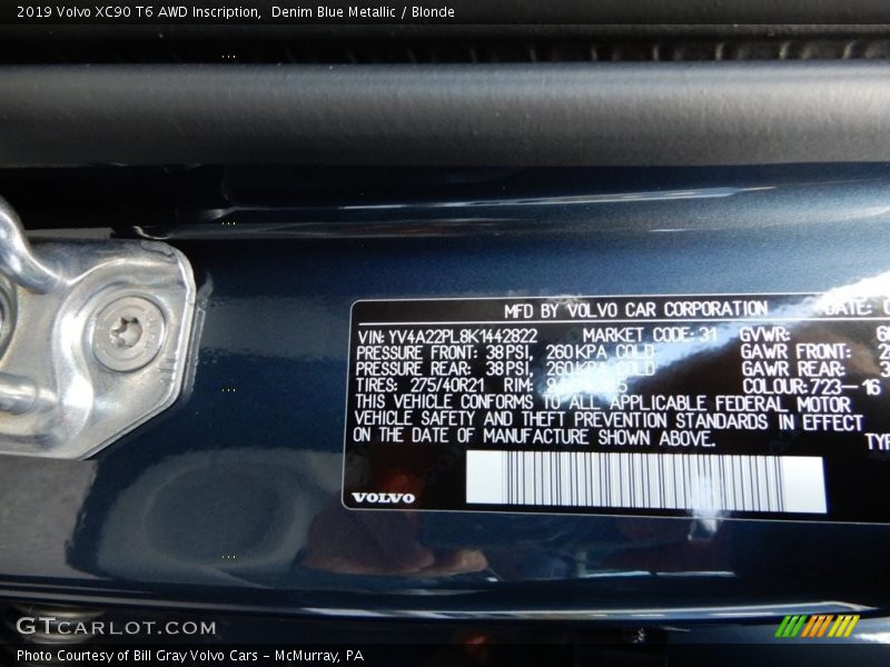 Denim Blue Metallic / Blonde 2019 Volvo XC90 T6 AWD Inscription