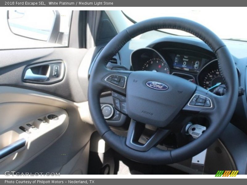 White Platinum / Medium Light Stone 2018 Ford Escape SEL