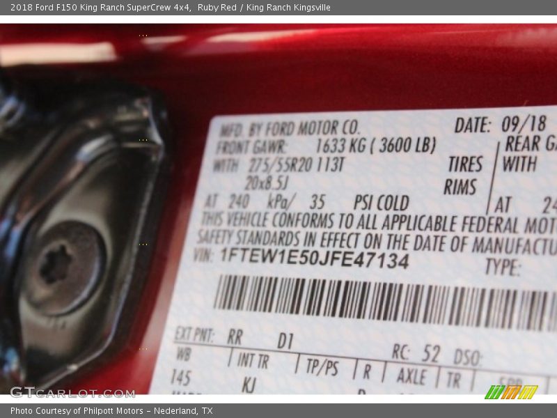 Ruby Red / King Ranch Kingsville 2018 Ford F150 King Ranch SuperCrew 4x4