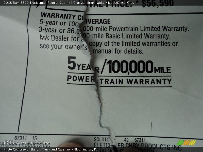 Bright White / Black/Diesel Gray 2018 Ram 5500 Tradesman Regular Cab 4x4 Chassis