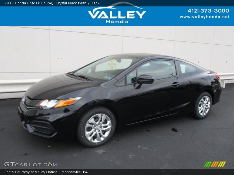 Crystal Black Pearl / Black 2015 Honda Civic LX Coupe