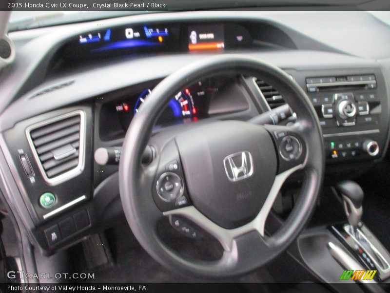 Crystal Black Pearl / Black 2015 Honda Civic LX Coupe