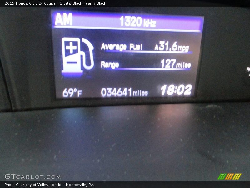 Crystal Black Pearl / Black 2015 Honda Civic LX Coupe