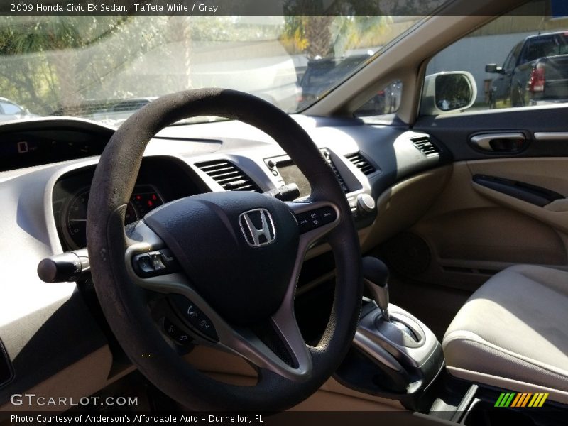 Taffeta White / Gray 2009 Honda Civic EX Sedan