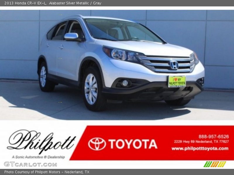 Alabaster Silver Metallic / Gray 2013 Honda CR-V EX-L