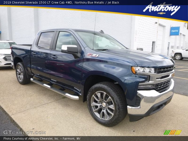 Northsky Blue Metallic / Jet Black 2019 Chevrolet Silverado 1500 LT Crew Cab 4WD