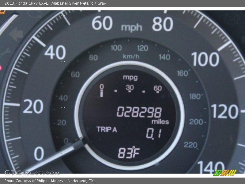Alabaster Silver Metallic / Gray 2013 Honda CR-V EX-L